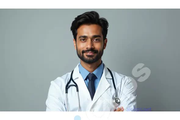 Confident Young Doctor in White Coat with Stethoscope