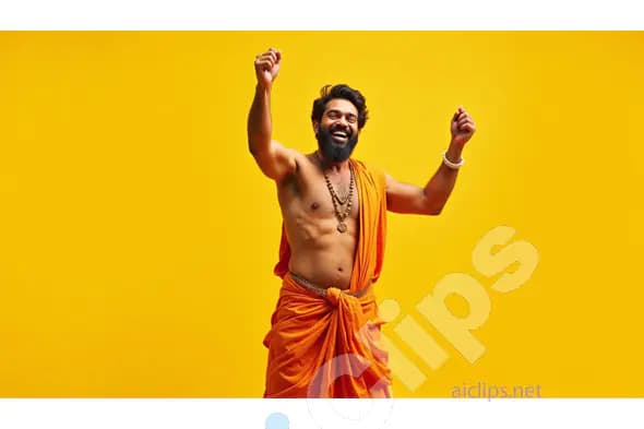 Joyful Indian Man Celebrating in Traditional Attire