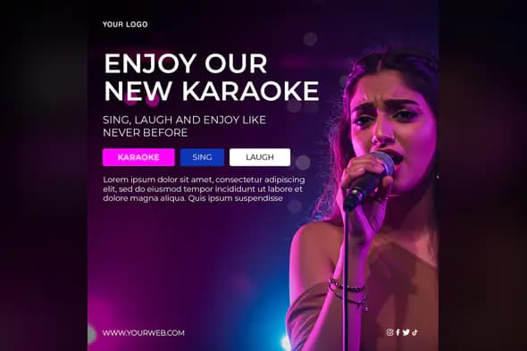 Vibrant Karaoke Night Promo Template