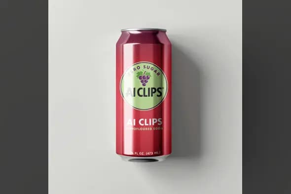 Soda Can Mockup Grape Flavor Packaging Design