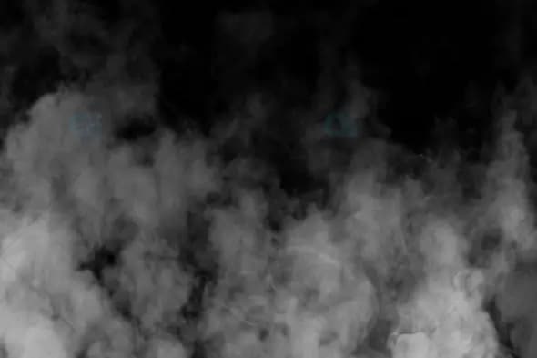 Dense Grey Smoke Clouds on Black Background