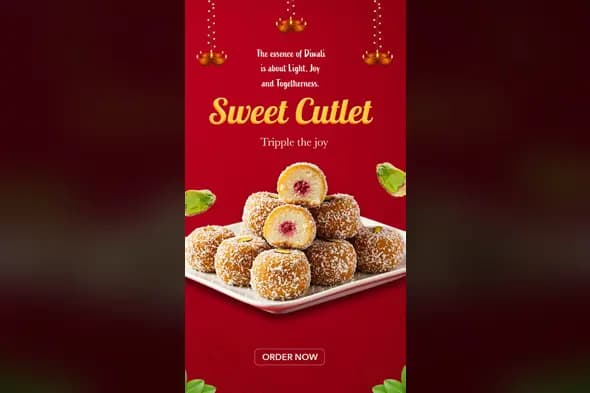Diwali Sweet Cutlet Promotional Template