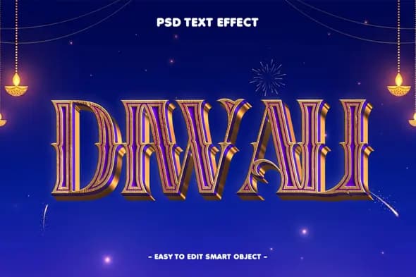 Decorative Diwali 3D Title Template