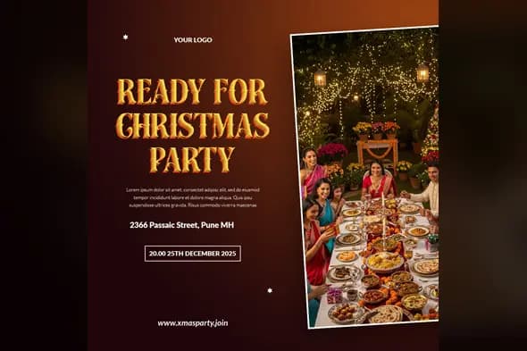 Indian Christmas Feast Invitation Template