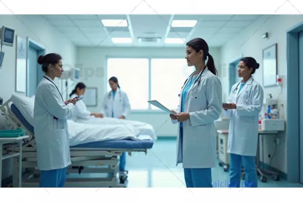 Doctors Discussing Patient Care in Hospital Ward