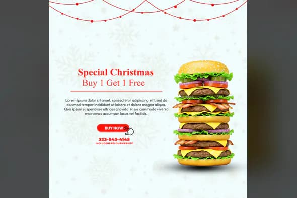 Christmas Burger Promo Template