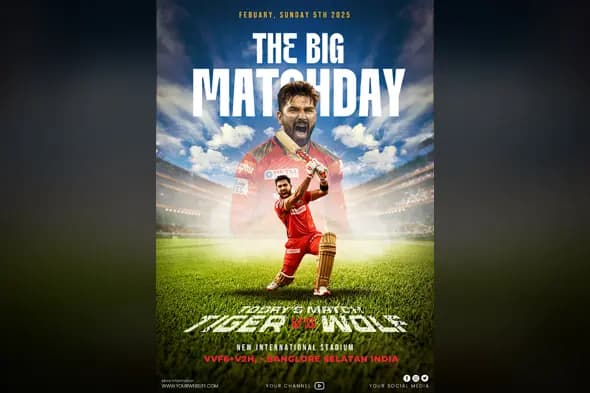 Dynamic Cricket Matchday Photoshop Template