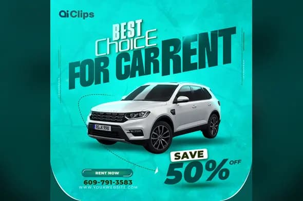 Dynamic Car Rental Photoshop Template for Creative Pros
