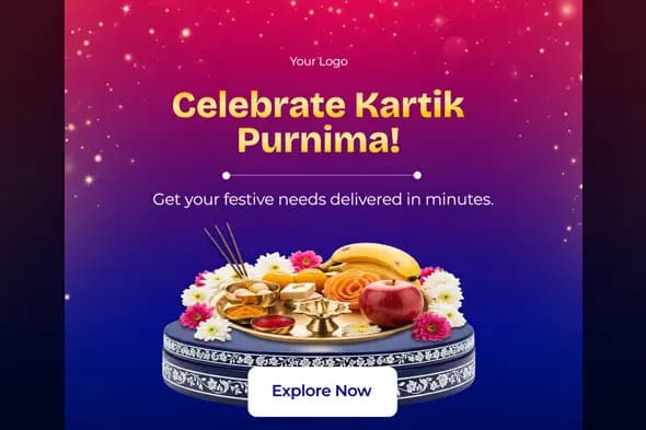 Kartik Purnima Delivery Service Banner Template