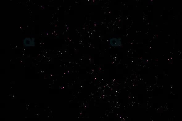 Twinkling Pink and White Particles on a Black Background