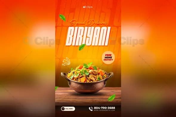 Special Biriyani Promotion PSD Template