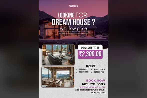 Modern Dream House Photoshop Template for Real Estate Ads