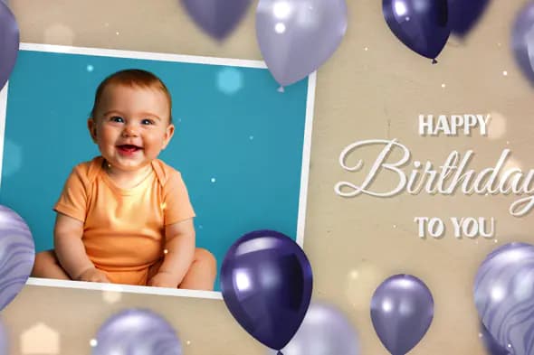 Whimsical Baby Birthday Animation Template