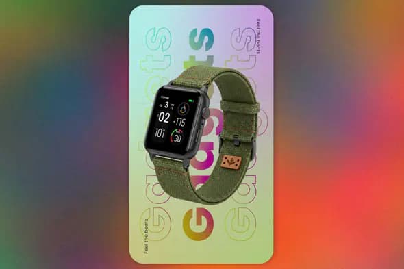 Enhanced Smartwatch Promo with Gradient Text