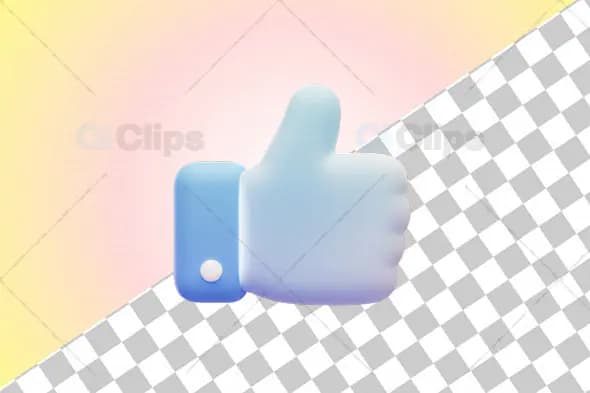 3D Gradient Thumbs Up Approval Icon