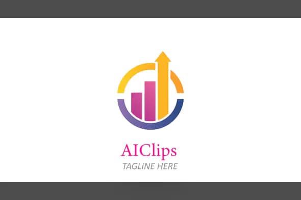 Colorful Upward Bar Chart Logo in Circular Frame for Financial Growth and Business Analytics