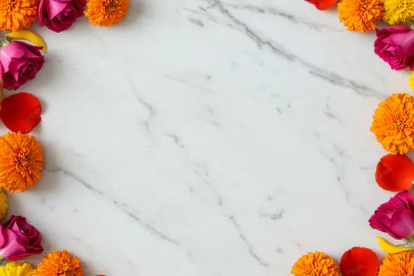 Festive Floral Marble Frame