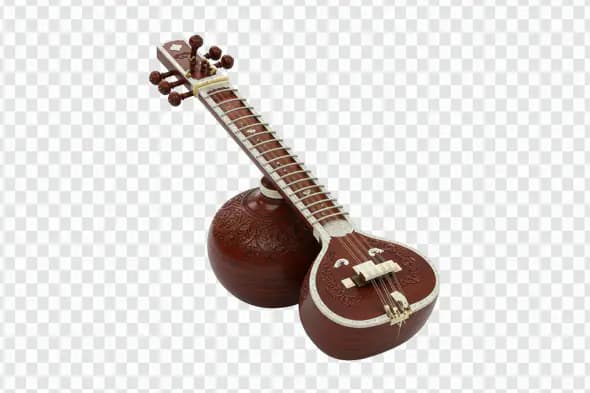 Veena PNG – Elegant Indian Carnatic Instrument Illustration