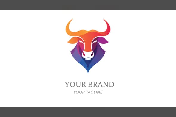Modern Gradient Bull Logo Design for Powerful Brand Identity