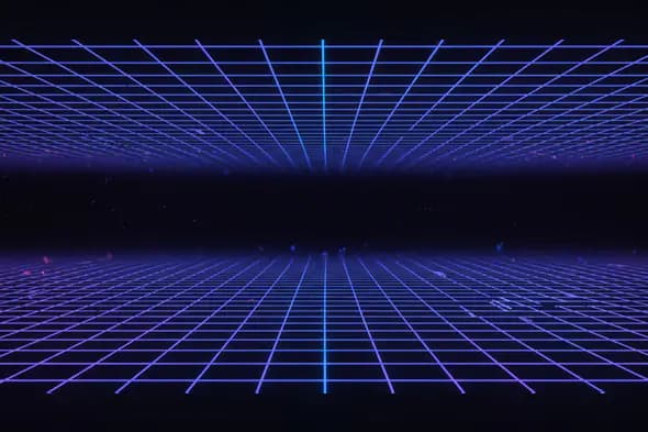 Retro Neon Grid Tunnel Background