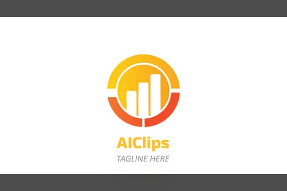 Circular Bar Chart Logo in Yellow-Orange Gradient for Finance, Analytics, and Business Brands