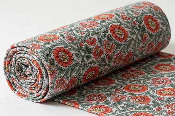 Vintage Floral Fabric Roll