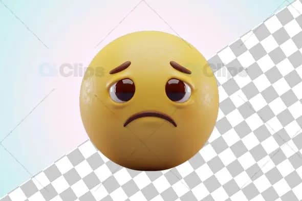 Crying Sad Face 3D Emoji