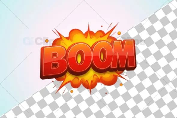 3D "Boom" Explosion Text Icon