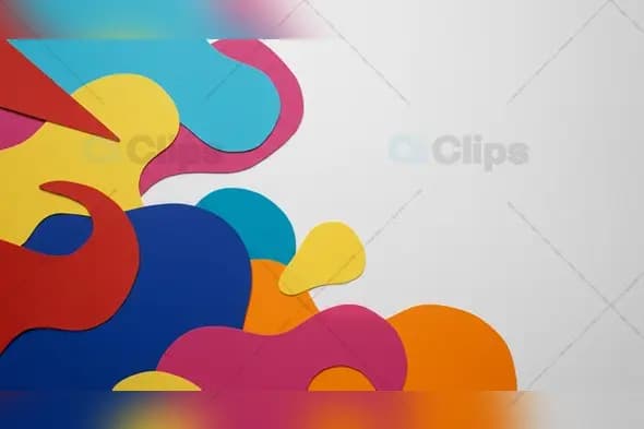 Colorful Abstract Paper Cut-Out Design