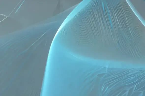 Ethereal Blue Abstract Waves with Rippling Light Effects