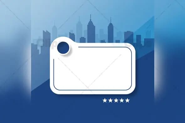 Modern City Skyline Social Media Template with Rating Stars
