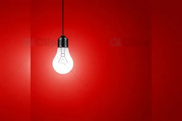 Stylish Light Bulb Mockup on Red Background