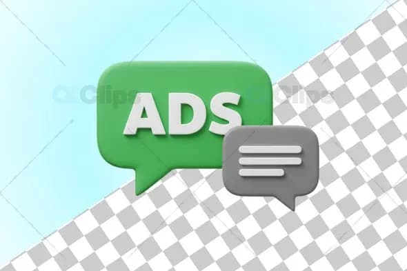 3D Advertisement Chat Icon