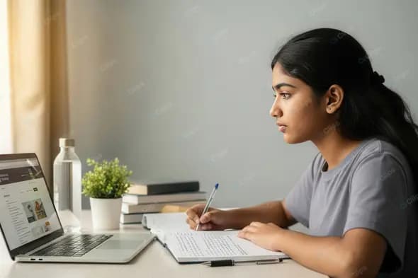 Focused Student Preparing for Examination