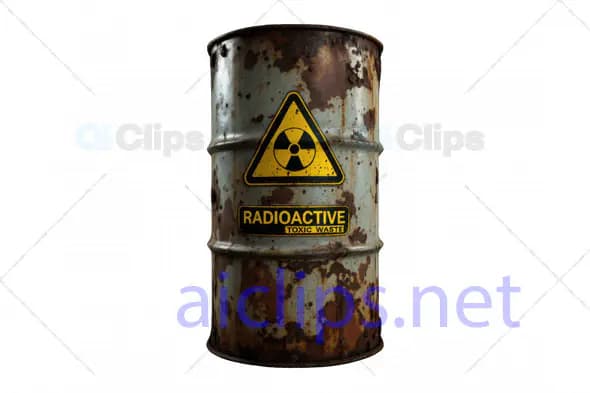 3D Rusted Radioactive Waste Barrel