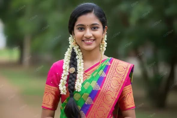 Serene South Indian Woman Portrait