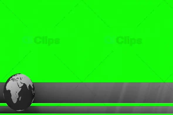 Green Screen Lower Third with Globe and Metallic Stripes