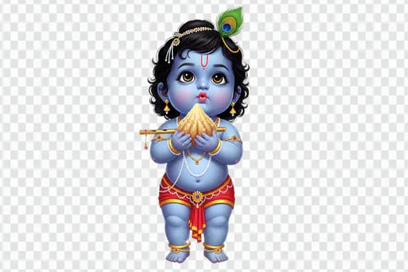 Adorable Baby Krishna with Butter PNG Clipart