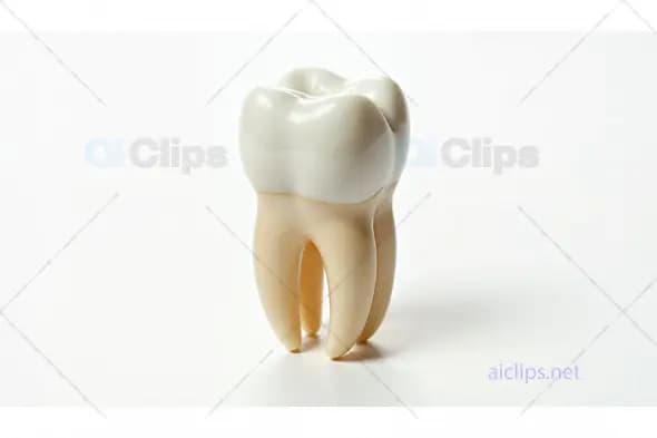 3D Tooth Model on White Background