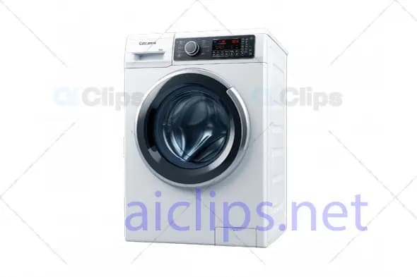 3D Front-Load Washing Machine Model with Digital Controls