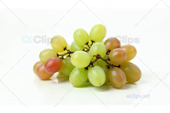 Mixed Grapes Cluster on White Background