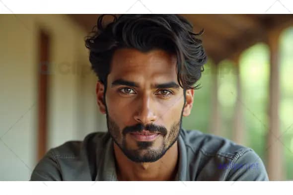 Portrait of a Handsome Young Man with Intense Gaze
