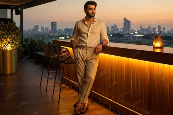 Rooftop Elegance: Urban Twilight