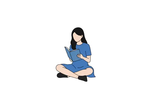 Seated Reading Figure Vector