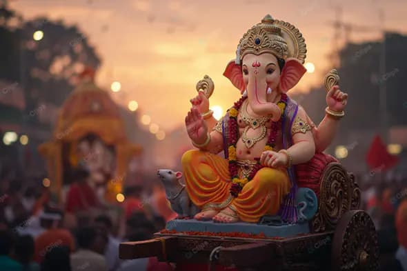 Ganesha's Golden Hour Procession