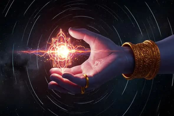 Divine Energy in Cosmic Hand