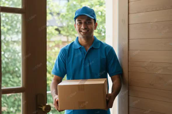 Cheerful Delivery: Doorstep Service