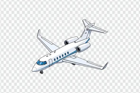 Luxury Private Jet Charter Plane Vector Clipart PNG