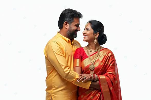 Vibrant Indian Couple in Traditional Attire