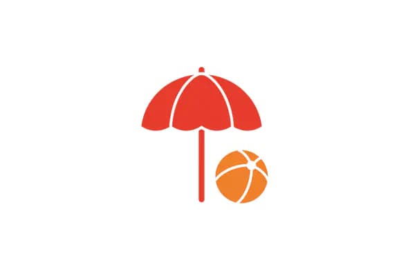 Beach Umbrella and Basketball Icon